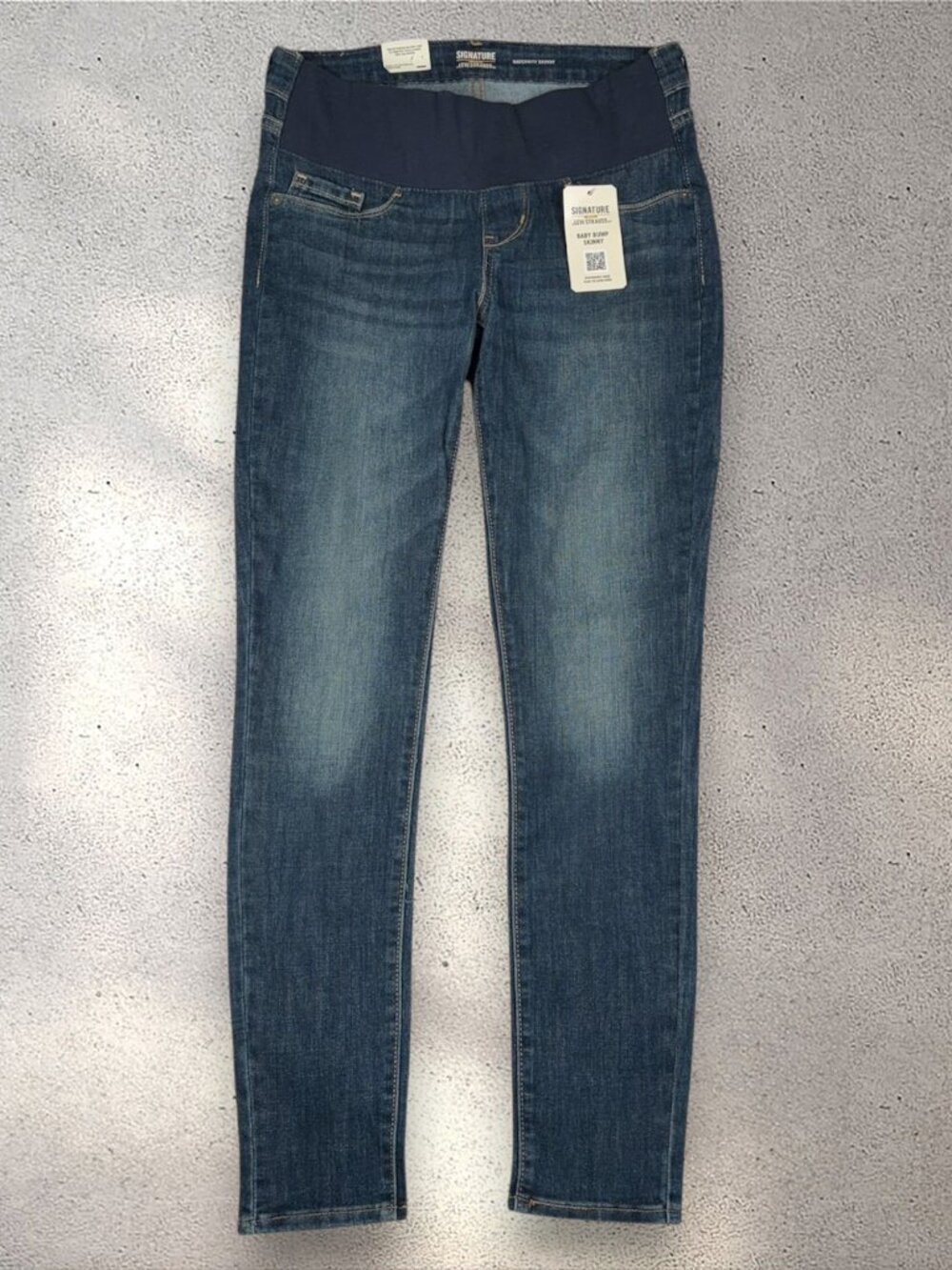 Levi Strauss Signature Gold Baby Bump Skinny Jeans Women’s XS Blue Maternity NWT - Picture 1 of 11